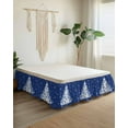 thumbnail image 2 of Christmas Blue Bed Skirt California King Size 16 Inch Drop, White Xmas Tree Winter Snowflakes Wrap Around Dust Ruffle Bedskirts, Wrinkle & Fade Resistant Easy Fit Bedskirt with Adjustable Elastic, 2 of 8