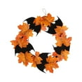 thumbnail image 1 of 1 pieza de adornos colgantes de corona de murciélago decoración de hoja de arce corona de hojas florales de Halloween, 1 of 7