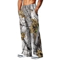 thumbnail image 6 of Camo Wide Leg Sweatpants for Men Loose Streetwear Jogger Pants with Hand Pockets for Outdoor Hunting Bronze M, 6 of 7