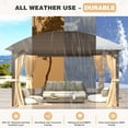 thumbnail image 6 of Hommow 10' x 13' Hardtop Gazebo, Galvanized Steel Arc Roof with Aluminum Frame, Brown, 6 of 10