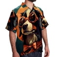 thumbnail image 2 of Retro Dog Men's Short Sleeve Hawaiian Beach Shirts, Casual Printed Button Down Spread Collar Tops, Summer Unisex Style, 2 of 6
