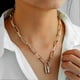 thumbnail image 2 of Collar con Colgante de cadena de clavícula acero titanio letras redondas mujer regalo joyería Yashi, 2 of 5