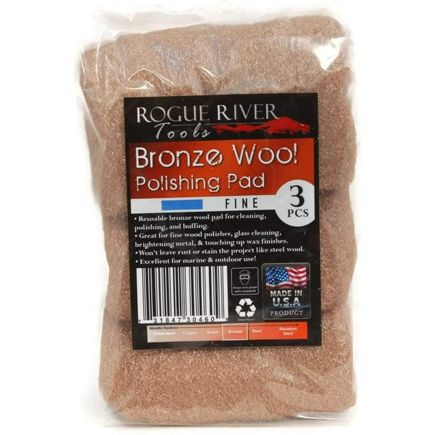 Kæledyr Næsten død Ord Rogue River Tools Bronze Wool Pads - FINE 3pc CHOOSE GRADE! Marine, Glass,  Wood, IndustrialSoft Touch, No Rust! Made in the USA - Walmart.com