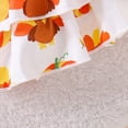 thumbnail image 6 of Quealent Baby Girl My First Thanksgiving Outfit Turkey Romper Ruffle Layered Shorts Headband Socks Cute Fall Clothes (White, 9-12 Months), 6 of 9