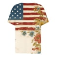 thumbnail image 5 of Vetsdori Summer T Shirts for Women American Flag 3/4 Sleeve Pullover Red White and Blue V-Neck Graphic 4th of July,Independence Day Casual Juniors Tops Fashion, 5 of 5