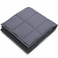 thumbnail image 3 of YnM Weighted Blanket ? Heavy 100% Oeko-Tex Certified Cotton Material with Premium Glass Beads (Dark Grey, 48''x72'' 15lbs), Suit for One Person(~140lb) Use on Twin/Full Bed ?, 3 of 6