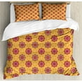 thumbnail image 1 of Ethnic Duvet Cover Set King Size, Tribal Composition of Flowers Ornamental Kaleidoscopic Pattern Middle Eastern Design, 3 Piece Bedding Set with 2 Pillow Shams, Multicolor, by Ambesonne, 1 of 3