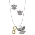 thumbnail image 1 of Delight Jewelry Goldtone Infinity Rope Silver tone Guardian Angel Charm Necklace and Stud Earrings, 1 of 4