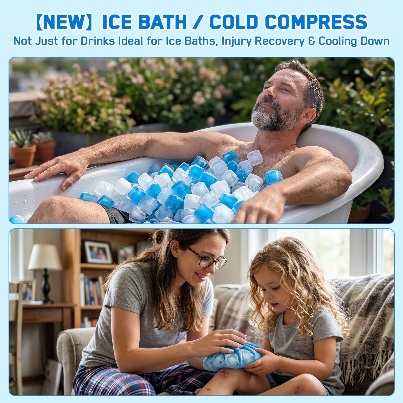 400 Pack Reusable Ice Cubes For Coolers Drinks  Plastic Cubed Packs Lunch Boxes Non-diluting Refreezable Outdoor Bath Coffee Bars Party Camping