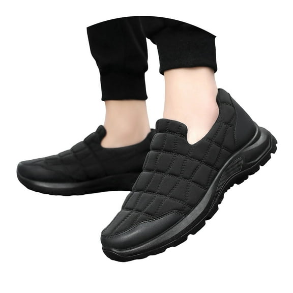 Men's Casual On Shoes Comfortable Soft Sole Outdoor Fashion Loafers Lightweight Breathable Walking Sneakers For Daily Wear 7.5 Black