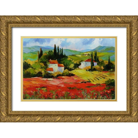 Bond 18x13 Gold Ornate Wood Framed with Double Matting Museum Art Print Titled - The Depth of Filling