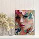 thumbnail image 2 of QISVANSET Abstract Woman Face Mosaic Collage Canvas Wall Art 15.75x11.81 Inches, 2 of 5