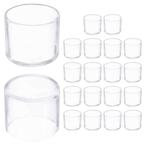 Uxcell 20 Pcs Silicone Chair Leg Floor Protectors 25 mm/1" Round Non-Slip Chair Leg Caps Covers for Hardwood Floors Reduce Noise and Scratches, Clear