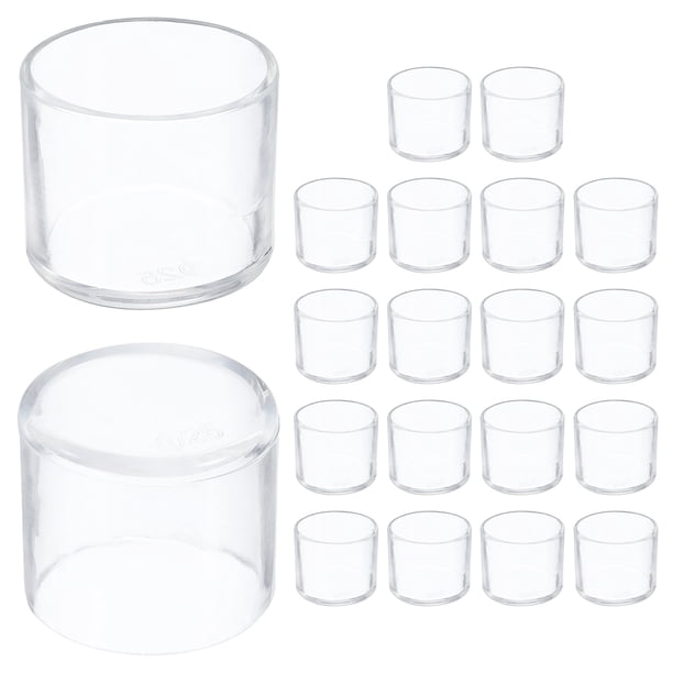 Uxcell 20 Pcs Protectores de Suelo de Silicona para Patas de Silla 25 mm/1" Redondos Tapas Antideslizantes para Patas de Silla para Pisos de Madera Reducir Ruido y Rasguños, Transparente