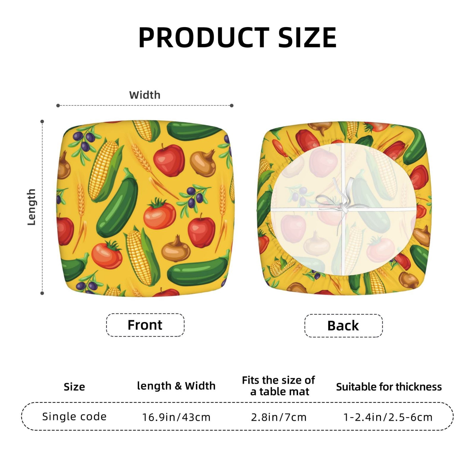 Vsdgher Colorful Vegetables Couch Cushion Covers, Non-Slip Sofa Seat Cushion Slipcovers, Soft Couch Covers（Don't include seat cushion）Four Pieces