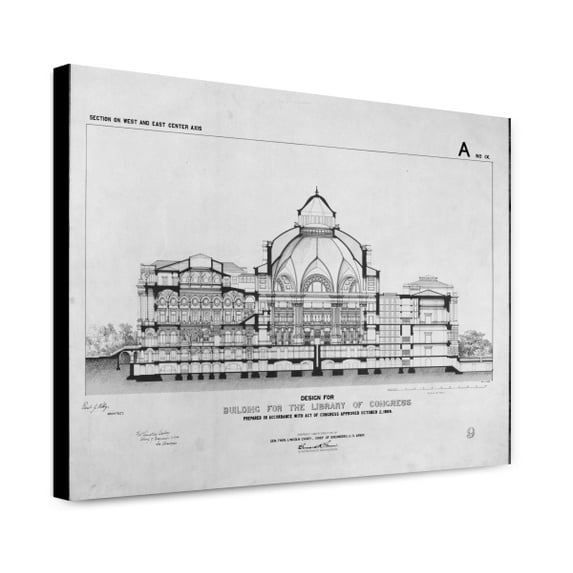 Canvas Print: Library Of Congress, Washington, D.C. Section On West And East