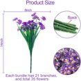 thumbnail image 4 of Sinhoon 8 Bundles Artificial Daisy Flowers UV Resistant Outdoor Decoration-Spring Decor Faux Plastic Greenery Shrub Plant Indoor Outside Hanging Planter Home Garden Window Box Décor(Purple), 4 of 6