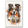 thumbnail image 2 of Shetland Sheepdog Dog Wall Art Animal Oil Painting On Canvas Poster Dog Watercolor Colorful Cute Dogs Aesthetic Room Decor Canvas Poster Unframe 8x12 inch, 2 of 6