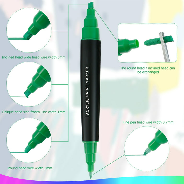 12 Colors Acrylic Paint Marker Pen Set Waterproof Permanent