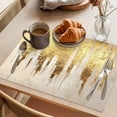 thumbnail image 3 of Abstract Gold Placemats Set of 4, Modern Luxury Strokes Artwork Washable Wipeable Table Mats for Dining Tables, Indoor Outdoor Kitchen Place Mats for Holiday Party Table Decor, 3 of 9