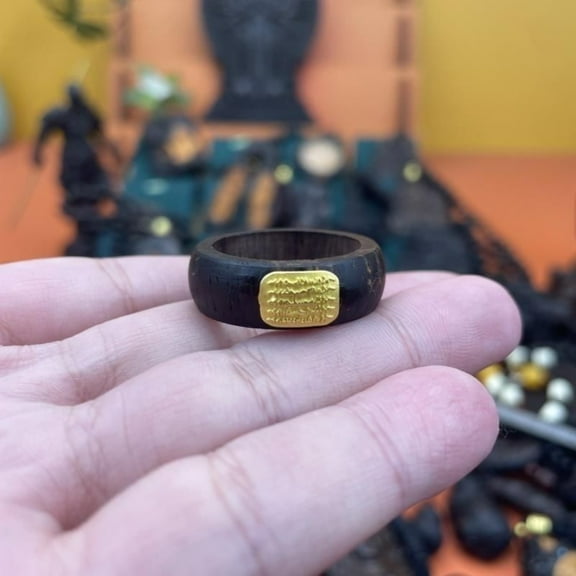 2.1 Inner Diameter Agarwood Ring Natural Wood Carving Vintage Jewelry Handmade Craft