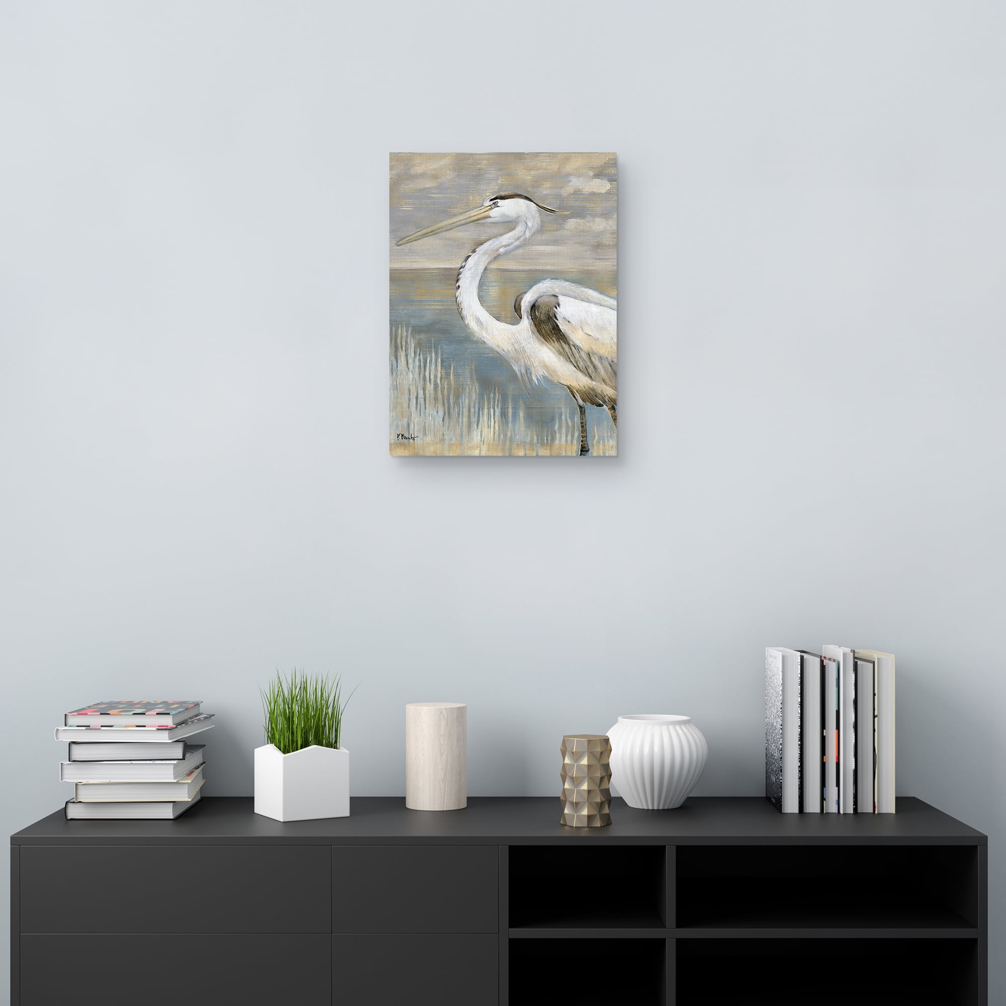 Golden River Heron by Paul Brent Canvas Art Print