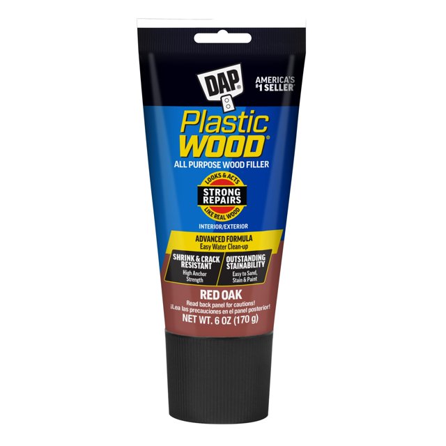 Relleno de madera de plástico DAP, madera de roble rojo, 170 g, látex