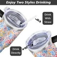thumbnail image 5 of Colorful Flowers 40 OZ Tumbler Cup with Lid and Straw for Water Iced Tea Coffee Smoothie and More, 5 of 7