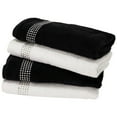 thumbnail image 4 of Sparkles Home  Stripe Rhinestone Hand Towel (Set of 2) Black, 4 of 5