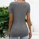 thumbnail image 4 of Fiudx Camisas para Mujer Camiseta de Manga Corta con Botones de Color Sólido con Cuello En V a La Moda de Verano para Mujer, 4 of 6