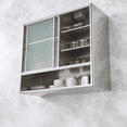 thumbnail image 3 of Armarios colgantes de gabinete de pared de acero inoxidable 304, gabinetes de cocina, armarios, taquillas con puertas correderas, puerta corredera montada en la pared l, 3 of 4