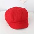 thumbnail image 3 of Fdelink Beret Hat Winter Hats Fashion Children Pure Color Flush Thickening Protectors Keep Warm Beret Cap Hat Red, 3 of 3