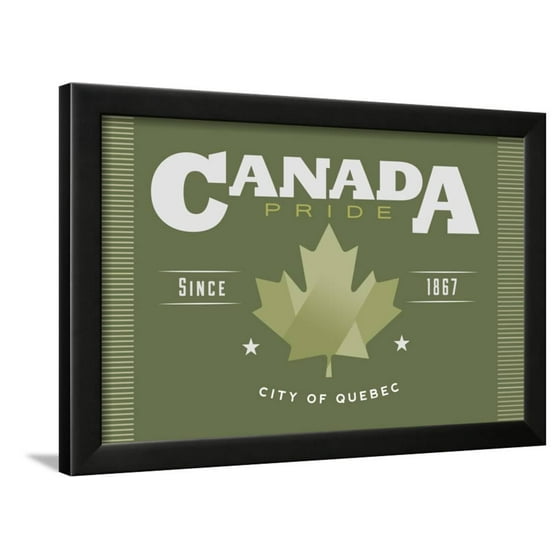 Quebec Canada Pride Green Maple Leaf Typography Framed Print Wall Quebec Canada Pride Green Maple Leaf Typography Framed Print Wall Art By Lantern Press Com