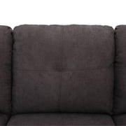 L Shape Sectional Sofa Couches Set, Upholstered Leather Corner Couch with Tufted Cushions for Living Room, Dark Brown