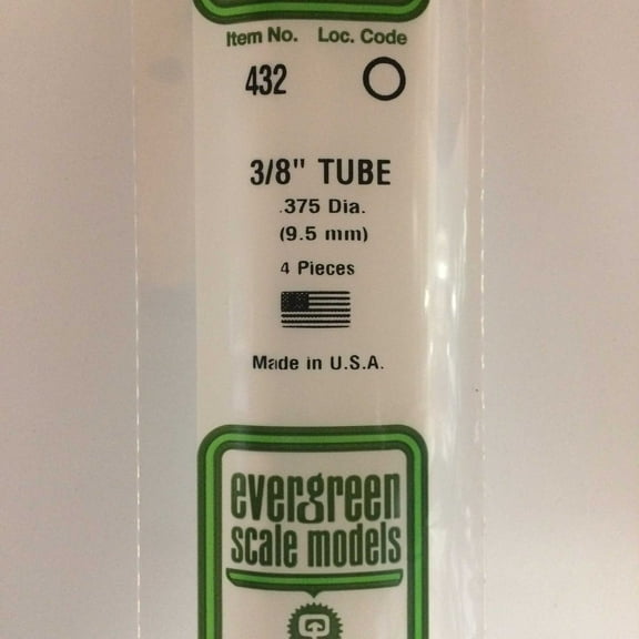 Evergreen Scale Models 24 Tubing .375 4 EVG432 Plastic Building Supplies