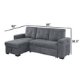 thumbnail image 5 of 95 Inch Sleeper Sectional Sofa with Storage Chaise, USB Ports, Woven Gray- Saltoro Sherpi, 5 of 5