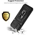 thumbnail image 5 of for iPhone 12/12 Pro Case with Slide Camera Cover Drop Tested Military Grade Heavy Duty Protective Durable Sturdy Rotate Ring Kickstand Phone Case for iPhone 12/12 Pro(Black), 5 of 14