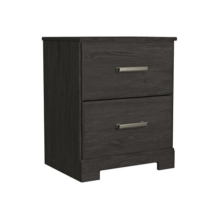 Signature Design by Ashley Belachime Black Two Drawer Night Stand