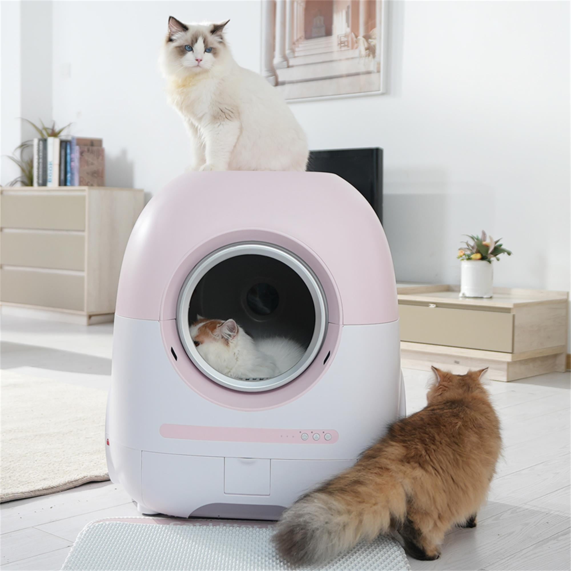Pefilos 80L Large Capacity Smart Self Cleaning Cat Litter Box for Multi Cats, Automatic with Mat, Liner, Support 5G/Anti-Pinch, Brown Pefilos 80L Large Capacity Smart Self Cleaning Cat Litter Box for Multi Cats, Automatic with Mat, Liner, Support 5G/Anti-Pinch, Brown