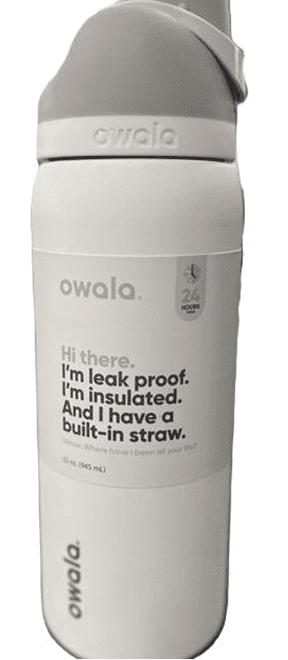 Owala FreeSip Stainless Steel Water Bottle, 32oz, Shy Marshmallow