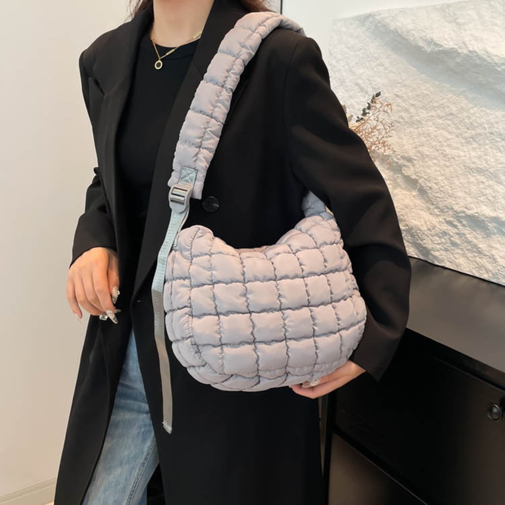 Quilted Puffer Shoulder Bag Lightweight Fashion Padded Crossbody Bag for Women