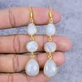 thumbnail image 2 of Rainbow Moonstone Gemstone 925 Sterling Silver Jewelry Earring 2.99", 2 of 4