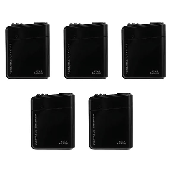 5X Black 4X AA Battery Portable Emergency Power Charger USB for Cell Phone