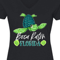 thumbnail image 4 of Inktastic Boca Raton, Florida Happy Sea Turtle Women's V-Neck T-Shirt, 4 of 5