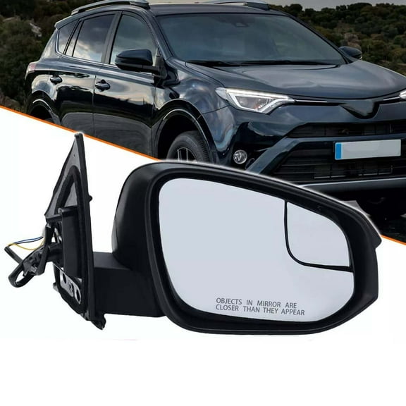 MZORANGE Mirror Passeger Side For 2016-18 Toyota RAV4 Manual Fold Blind Spot Corner Glass