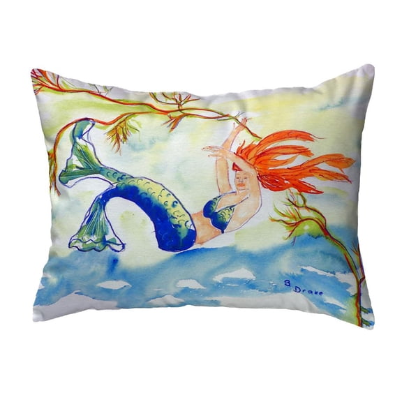 Betsy Drake Interiors Resting Mermaid No Cord Pillow 16x20