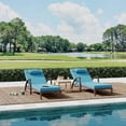 thumbnail image 4 of 2-Piece Rattan Patio Chaise Lounge Set - 5-Position Adjustable Folding Recliner Chairs with Cushions & Pillow - Ideal for Poolside, Backyard, Deck, Porch, 4 of 8