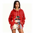 thumbnail image 5 of Hoodies for Women Oversized Winter Plush Cute Sweatshirts Pullover Trendy Fall Winter Clothes with Christmas Print for Comfortable Seasonal Wear,Deep Red,L, 5 of 6