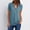 Light Blue, variant on Aloohaidyvio womens valentines day shirt，Womens Summer Short Sleeve Shirts Zip Casual Tunic V-Neck Rollable Blouse Tops