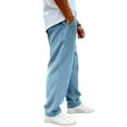 thumbnail image 7 of Men's Vintage Corduroy Drawstring Pants with Embroidered Label - Loose Fit Straight Leg Casual Pants for Daily, Streetwear, and Light Outdoor ActivitiesBlue3XL, 7 of 7